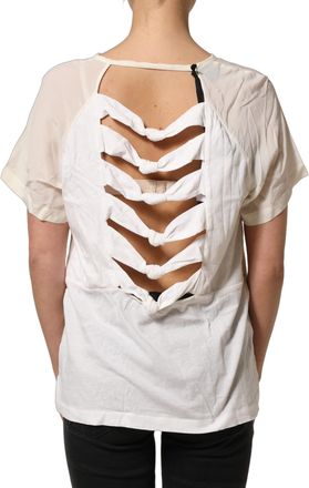 Pinko Silk Sheer Round Neck Short Sleeves Blouse Womens Top (Pre-Owned)