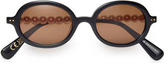 Lele Sadoughi Womens Austin Pearl Sunglasses In Jet
