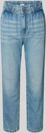 Jake*s Casual Mom Fit Jeans im Used-Look mit elastischem Bund in Jeansblau, Gr&ouml;&szlig;e 34