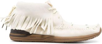 Visvim Shaman-Folk fringed boots - men - Calf Leather/Calf Leather/Calf Leather/Rubber - 10.5 - White