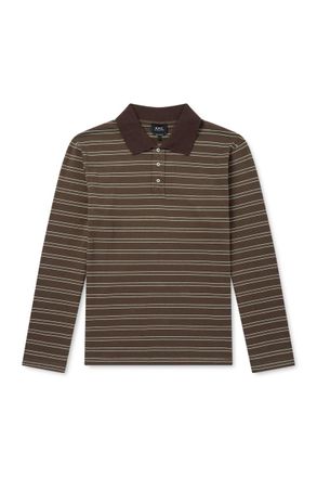 A.P.C. Striped Organic Cotton-Jersey Polo Shirt