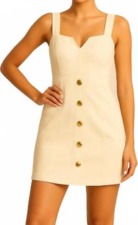 Derek Lam Button Mini Dress In Cream/gold