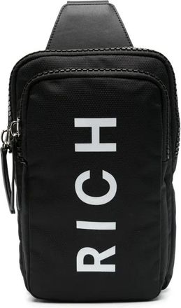 John Richmond logo-print backpack - men - Polyester/Nylon - One Size - Black