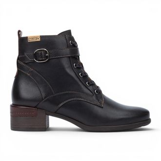 Pikolinos zwarte leren veterschoenen met hoge hakken - Malaga