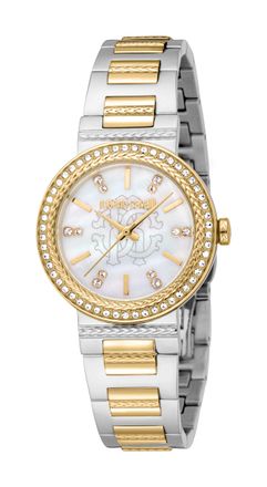 Roberto Cavalli Womens Women Stainless Steel Two Tone Silver & Gold Color Watch - One Size