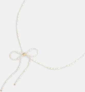Coach Pearl Bow Choker Necklace