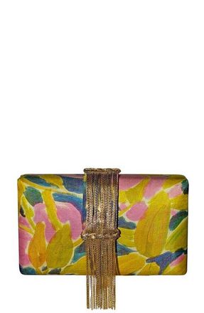 Simitri Printed Fringe Clutch in Muse at Nordstrom