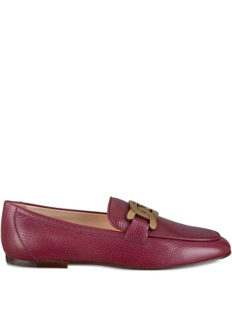 Tod's Leren mocassin met kettingdetail - Rood
