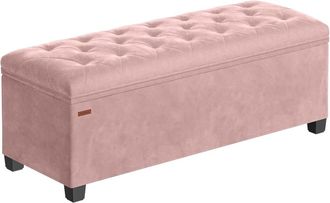 Songmics Ba&uacute;l de almacenaje con patas de color rosa y negro
