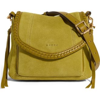 Aim&eacute;e All for Love Leather Mini Crossbody Bag in Cumin Suede at Nordstrom