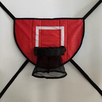 OEM Aro De Baloncesto - Para Trampol&iacute;n - Di&aacute;metro Del Tablero 35 Cm - Tablero Trasero R&iacute;gido De Pl&aacute;stico Rojo - Fijaci&oacute;n R&aacute;pida Con Cintas El&aacute;sticas - 1 U