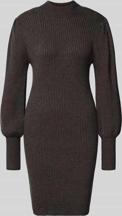 Only Comfort Fit Strickkleid aus Viskose-Mix Modell KATIA in Dunkelgrau Melange, Größe L