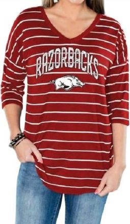 Gameday Couture University Of Arkansas Fall In Line Tunic In Red
