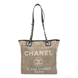Chanel Pre-owned Deauville Canvas Leather Tote Bag - Pre-owned - Mujer - Beige - ONE SIZE