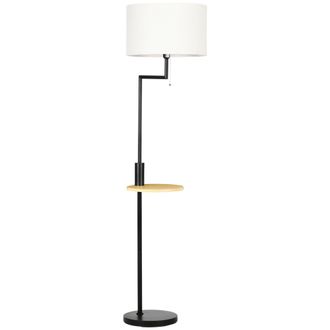 HOMCOM L&aacute;mpara De Pie, L&aacute;mpara De Pie Con Estante, L&aacute;mpara De Pie De 40 W Con Puerto Usb, L&aacute;mpara De Pie, Acero, Color Crema, &Oslash;40 X 168 Cm, Bombilla No Inclu