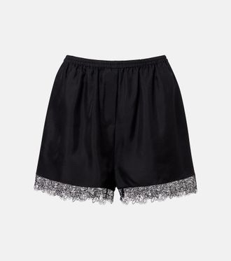 R&oacute;he R&oacute;he Lace-trimmed silk shorts