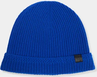 Tom Ford Men & apos;s Ribbed Cashmere TF-Tab Beanie Hat