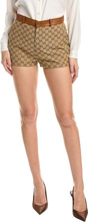Gucci Leather-Trim Canvas Short