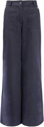 TQ Amsterdam wide leg high waist broek donkerblauw
