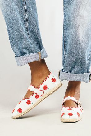 Maeve Scalloped Edge Espadrille Mary Jane Flats