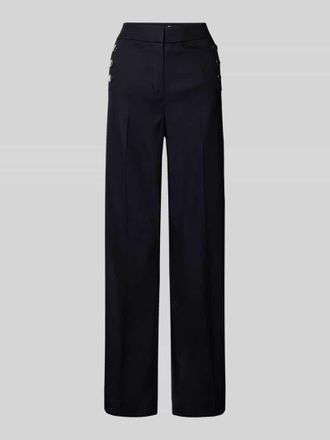 Comma Fein strukturierte Hose mit Kn&ouml;pfen in Marine, Gr&ouml;&szlig;e 34/32