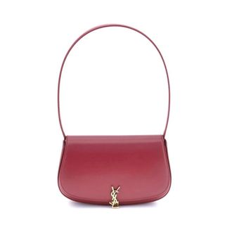 Saint Laurent Bolso de Hombro de Piel de Becerro con Aplicaci&oacute;n - Bags - Mujer - Rojo - ONE SIZE