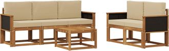 vidaXL Conjunto De Sof&aacute;s De Exterior 6 Uds. Natural Vidaxl