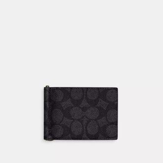 Coach Slim Money Clip Billfold Wallet In Signature Canvas