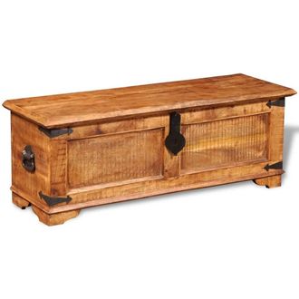 Berkfield Home Storage Chest Rough Mango Wood in Brown