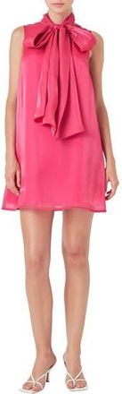 endless rose Bow Neck Organza Minidress in Fuchsia at Nordstrom Rack, Size X-Small