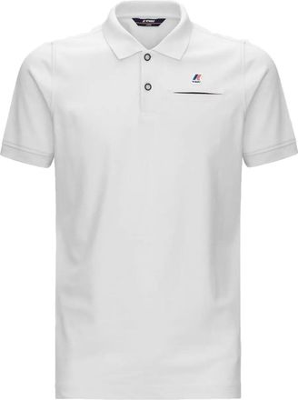 K-Way logo-patch polo shirt - men - Cotton/Spandex/Elastane - XXXL - White