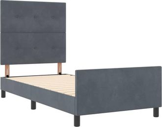 vidaXL Estructura De Cama Gris Oscuro 90 X 190 Cm Terciopelo Vidaxl