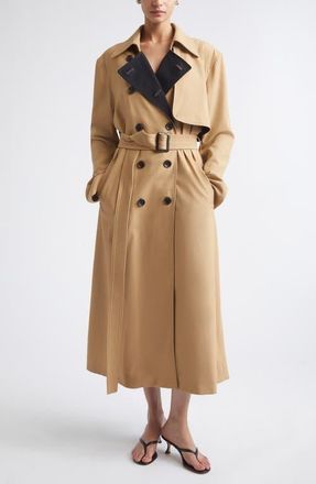 Maria McManus Double Face Organic Cotton Twill Trench Coat in Honey at Nordstrom, Size X-Small