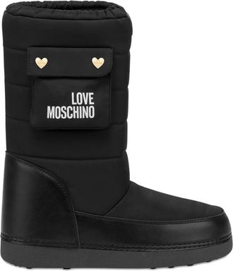 Love Moschino quilted pocketed boots - Black