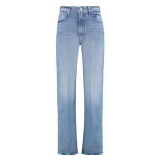 Mother Straight Fit Jeans, female, Blue, W29, Straight-leg jeans with engraved logo