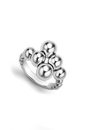 Lagos Caviar Bubbly Cross Over Ring in Sterling Silver at Nordstrom, Size 5