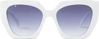 Genny Zonnebril met cat-eye montuur - Wit