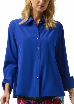 Joseph Ribkoff Relaxed Fit Button Front Blouse In Royal Blue