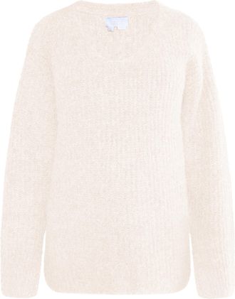 Usha Gebreide trui Dames Lichtbeige gem&ecirc;leerd