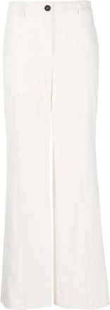 Lorena Antoniazzi Corduroy High-Waist Wide-Leg White Trousers