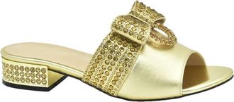 Generic Womens Low Heels Slip On Sandals and Handbag Matching Set Rhinestone Bow Decorated for Wedding Bride Party
