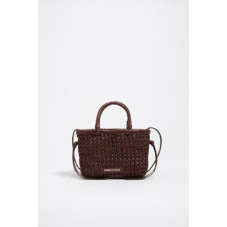 Bimba & Lola Plaited Leather XS Bag in Nut at Nordstrom
