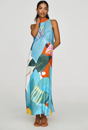 Anthropologie Farm Rio Halter Maxi Dress