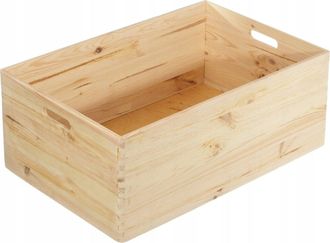 ZELLER Caja De Almacenaje Natural 60x40x24 Cm Madera Fsc