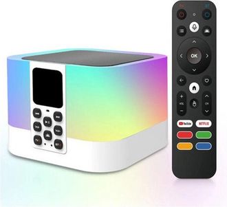 Trade Shop Andowl - Tv Box 8k Ultra Hd Altoparlante Bluetooth Android 15 Wifi 6 Illuminazione Rgb Tv6 Mate