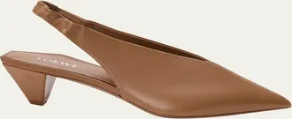 Loewe 45mm Origami Cubic Leather Slingback Pumps