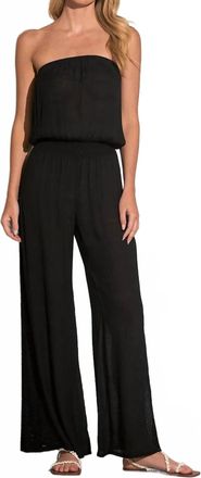 Elan Strapless Wide Leg Jumpsuit In Black