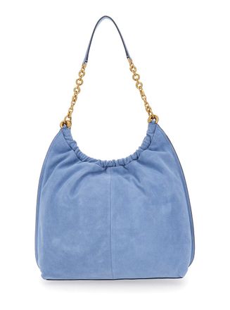 Michael Michael Kors Womens Shoulder Bag Lg Cinch Conv Shldr Light Blue Leather Calf