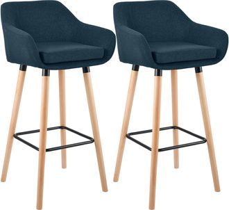 Clp Clp - Set De 2 Taburetes Grant En Tela Azul