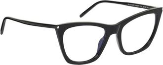 Saint Laurent Accessoires, Dames, Zwart, ONE Size, Dunne Blauw Licht Brillen